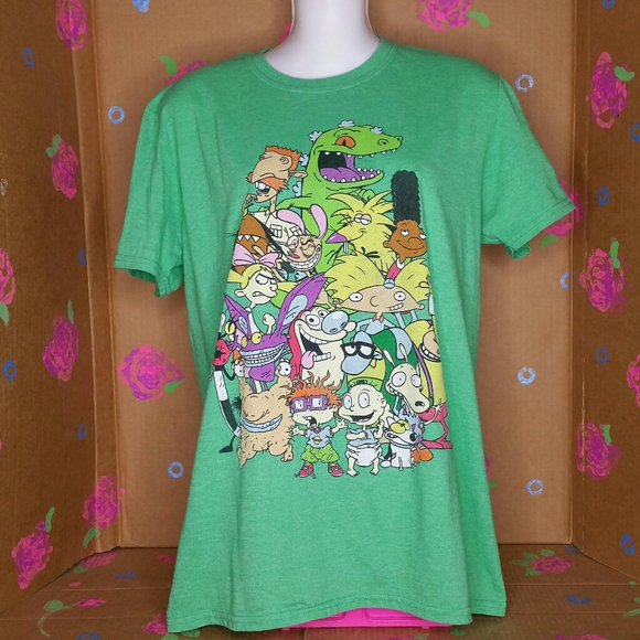 Nickelodeon Characters Green T Shirt Size Medium - Picture 3 of 6